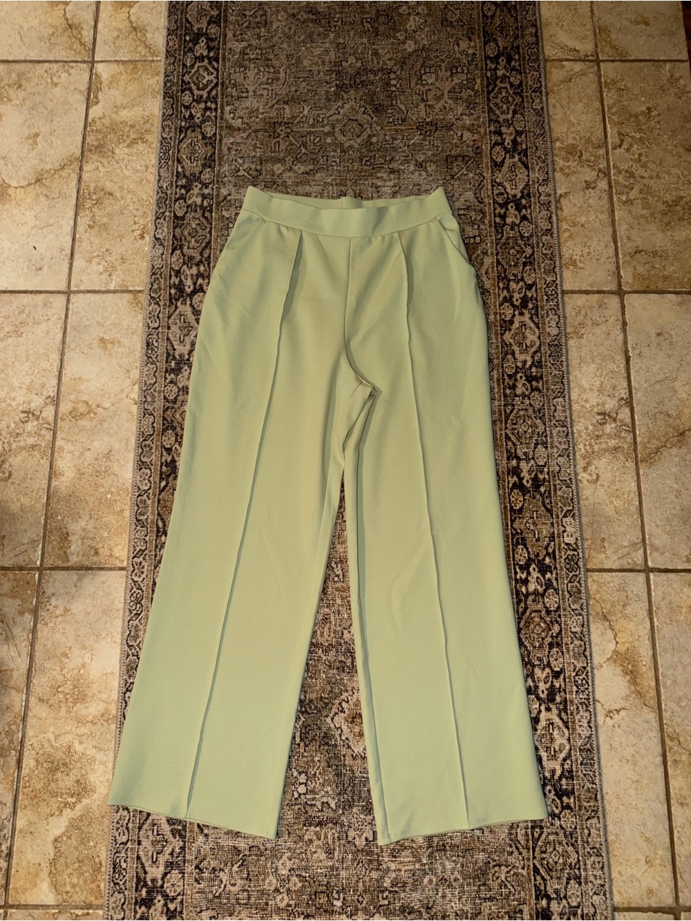 H&M Pale Green Wide Leg Dress Pants